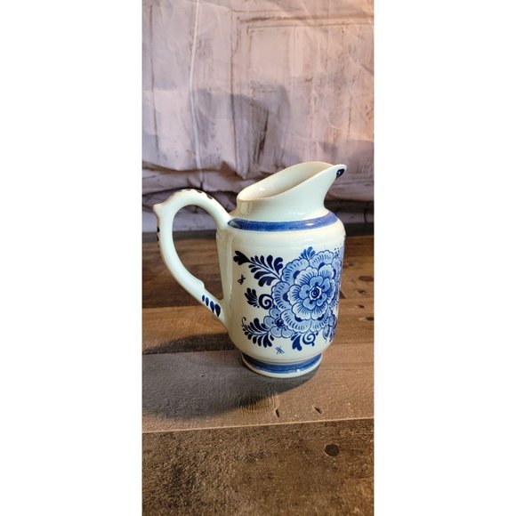 Vintage Delfts blue Distel vase pitcher Handpainte - Picture 3 of 5